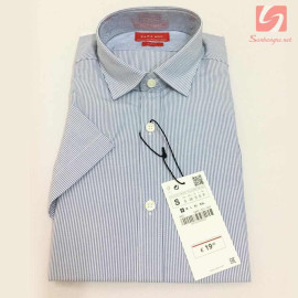 Áo sơ mi nam ngắn tay Slim Fit Zara Man hàng xuất EU - Sọc xanh