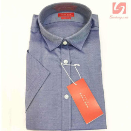 Áo sơ mi nam ngắn tay Slim Fit Zara Man hàng xuất EU - Xanh bóng