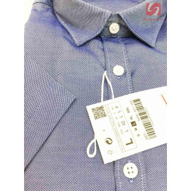 Áo sơ mi nam ngắn tay Slim Fit Zara Man hàng xuất EU - Xanh bóng