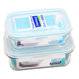Bộ 2 Hộp Thuỷ Tinh 400ml & 695ml Đựng Thực Phẩm Glasslock
