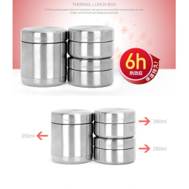 Bộ Hộp Cơm Văn Phòng Inox Lock&Lock Thermal Lunch Box LHC8016