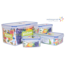 Bộ 4 hộp nhựa đựng thực phẩm BioZone BZ-4