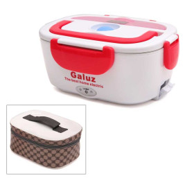 Hộp cơm hâm nóng tự động ruột Inox Galuz kèm túi (Đỏ)