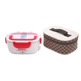 Hộp cơm hâm nóng tự động ruột Inox Galuz kèm túi (Đỏ)