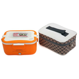 Hộp cơm hâm nóng tự động ruột Inox Golmes kèm túi (Cam)