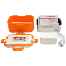 Hộp cơm hâm nóng tự động ruột Inox Golmes kèm túi (Cam)