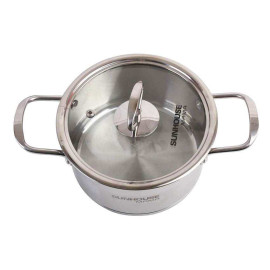 Nồi inox 5 đáy Sunhouse Mama 24cm nắp kính dùng bếp từ
