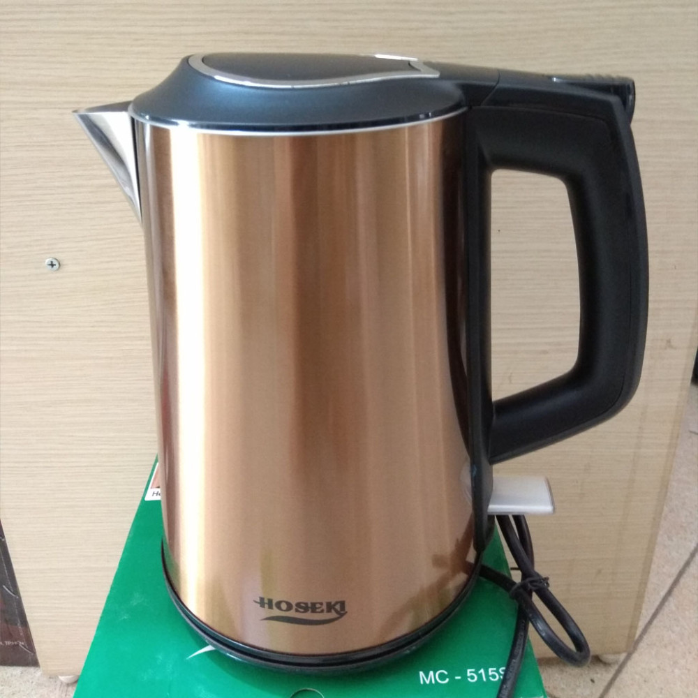 Ấm điện siêu tốc Inox 304 Hoseki 1.5L 1500W vàng đồng