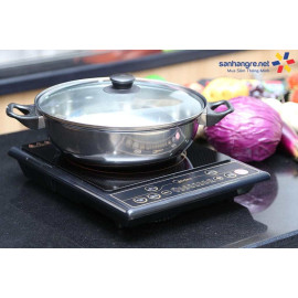 Bếp điện từ đơn Midea MI-SV19EH 1900W (Tặng kèm nồi lẩu Inox)