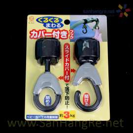 Bộ 2 móc treo xe đẩy dây đai dính 3kg Niheshi 6219 hàng Nhật