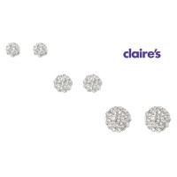 Bộ 3 đôi khuyên tai mỹ ký Claire's hàng xuất USA