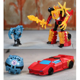 Bộ đôi Robot Transformers Hunter Sideswipe Vs Mini-Con Decepticon Anvil - Robots in Disguise (Box)