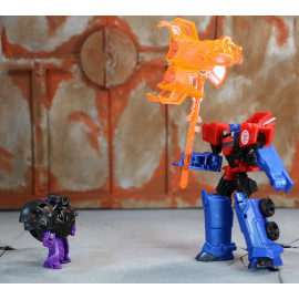 Bộ đôi Robot Transformers Hunter Optimus Prime vs Decepticon Bludgeon - Robots in Disguise (Box)