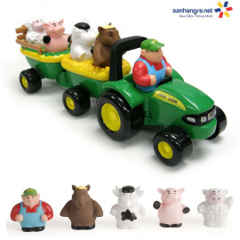 Đồ chơi xe chở động vật nông trại John Deere Animal Sounds Hay Ride phát nhạc