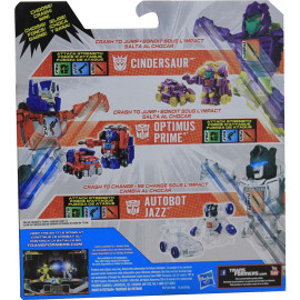 Bộ 3 đồ chơi Robot Transformer Mini Bot Shots - Cindersaur, Optimus Prime và Autobot Jazz (Box)