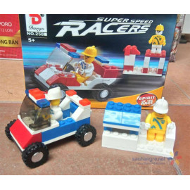 Đồ chơi lắp ráp xe đua mini Super Speed Racers kiểu Lego