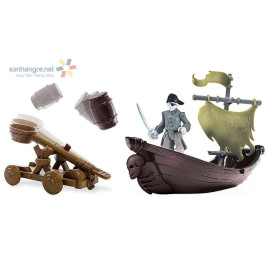 Đồ chơi Cướp biển Caribe: Thuyền, xe bắn đá và Cướp biển - Ghost Pirate Hunter (tặng thêm 1 nhân vật)
