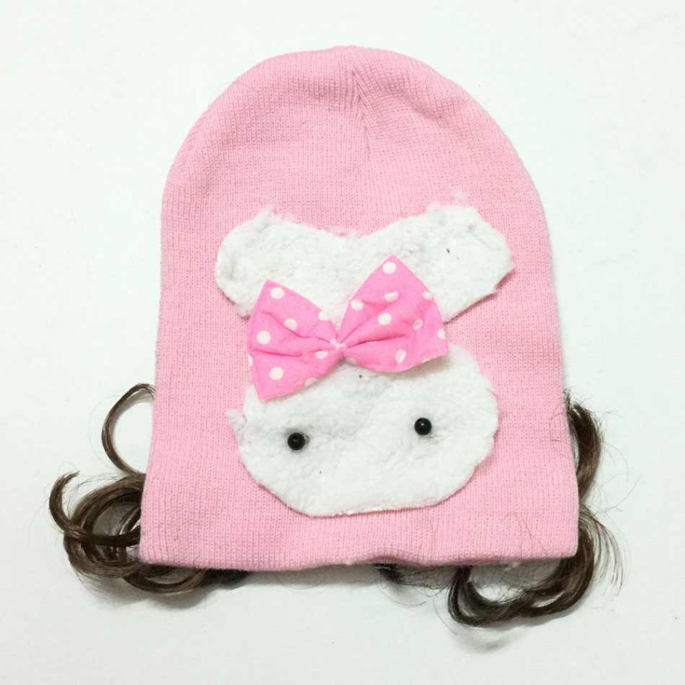 Mũ len Hàn Quốc phối tóc giả cho bé yêu