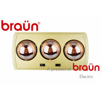 Đèn sưởi nhà tắm 3 bóng Braun BU03 công suất mỗi bóng 825W