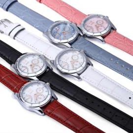 Đồng hồ kim nữ dây da đeo tay Skmei 6911 Quartz chống thấm nước - Bảo hành 03 tháng (đỏ)