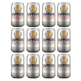 Bộ 2 thùng 12 lon bia Nhật Sapporo Premium Silver 330ml