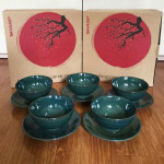 Bộ 5 bát đĩa sứ men ngọc Donghwa Sharp