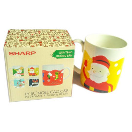 Cốc sứ Hàn Quốc có quai hình Merry Christmas (Tuần lộc)