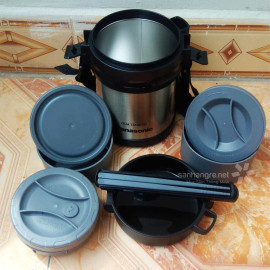 Bộ hộp đựng cơm Inox 304 và túi giữ nhiệt Panasonic hàng Nhật