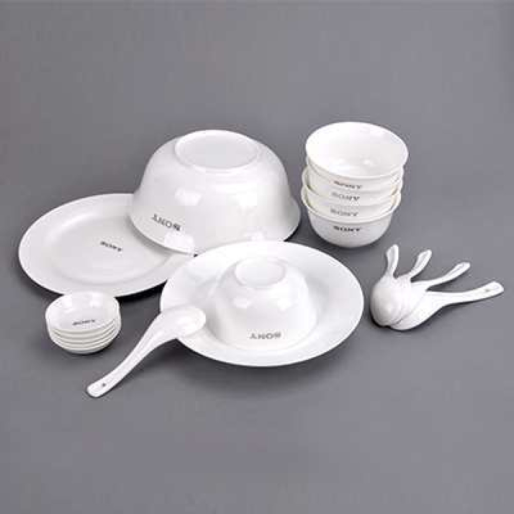 Bộ tô, đĩa, chén 18 mon sứ xương Sony dành cho 5 người