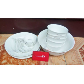 Bộ tô, đĩa, chén 18 mon sứ xương Sony dành cho 5 người
