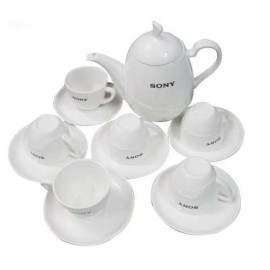 Bộ ấm trà hoa tiên sứ xương Sony