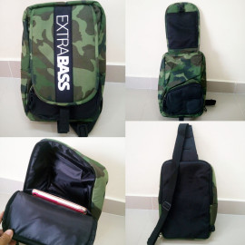 Túi đeo chéo thời trang Sony Extrabass rằn ri màu lính