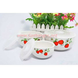 Bộ 3 bát sứ đựng thực phẩm hoa hồng Nutifood