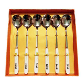 Bộ 6 thìa Inox cao cấp cán sứ Ferroli