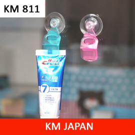 Vỉ 2 móc hít kẹp tuýp thuốc đánh răng, mỹ phẩm KM 811 hàng Nhật - Xanh