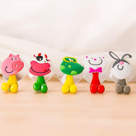 Combo 5 móc hít tường treo bàn chải hình thú