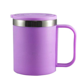 Ca giữ nhiệt 2 lớp lõi Inox 220ml hàng xuất Nhật màu tím nhạt