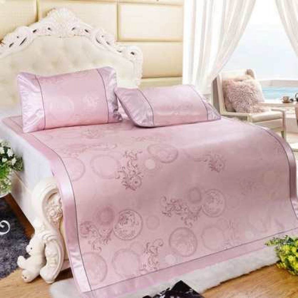 Chiếu lụa điều hòa 2 lớp 1m6x1m8 cao cấp 3D ( Tặng kèm 2 vỏ gối )