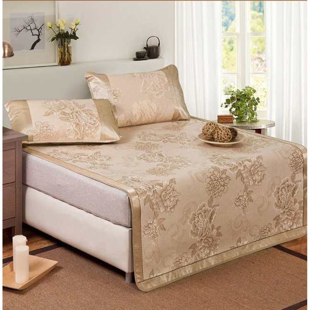 Chiếu lụa điều hòa 2 lớp 1m8x2m cao cấp 3D ( Tặng kèm 2 vỏ gối )