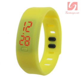 Đồng hồ LED vòng tay silicon thể thao CE101016 - Vàng