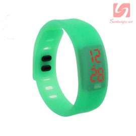 Đồng hồ LED vòng tay silicon thể thao CE101016 - Xanh lá