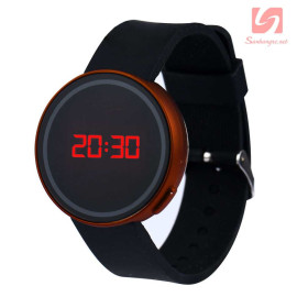 Đồng hồ LED tròn mặt cảm ứng JSS 1797 - Cam