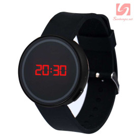 Đồng hồ LED tròn mặt cảm ứng JSS 1797 - Đen