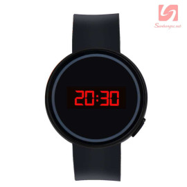 Đồng hồ LED tròn mặt cảm ứng JSS 1797 - Đen