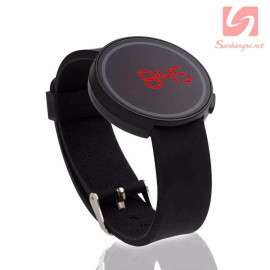 Đồng hồ LED tròn mặt cảm ứng JSS 1797 - Đen