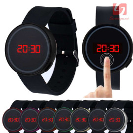 Đồng hồ LED tròn mặt cảm ứng JSS 1797 - Đen