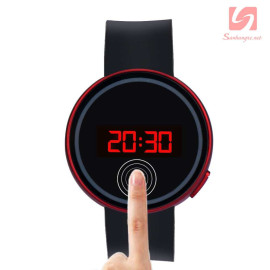 Đồng hồ LED tròn mặt cảm ứng JSS 1797 - Đỏ