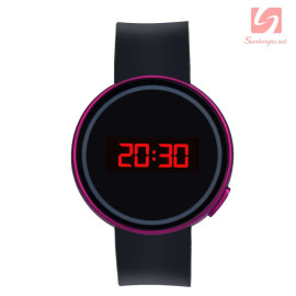 Đồng hồ LED tròn mặt cảm ứng JSS 1797 - Tím