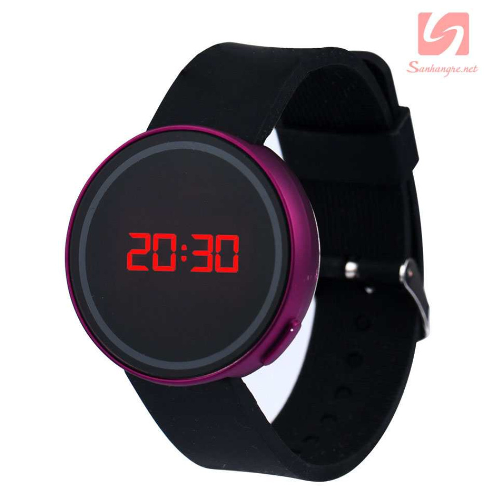 Đồng hồ LED tròn mặt cảm ứng JSS 1797 - Tím