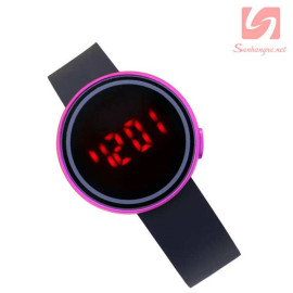 Đồng hồ LED tròn mặt cảm ứng JSS 1797 - Tím